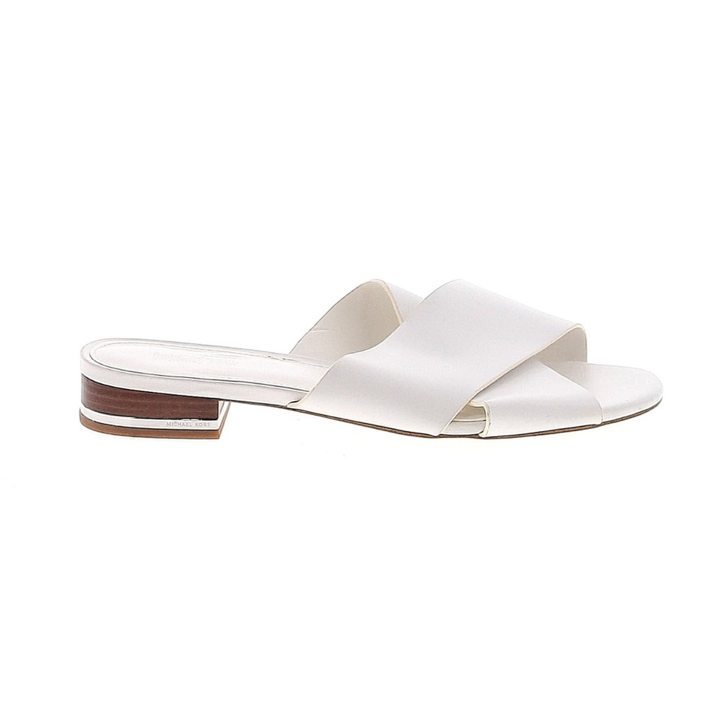 Michael Kors White Leather Crisscross Slide Sandal - Size 6